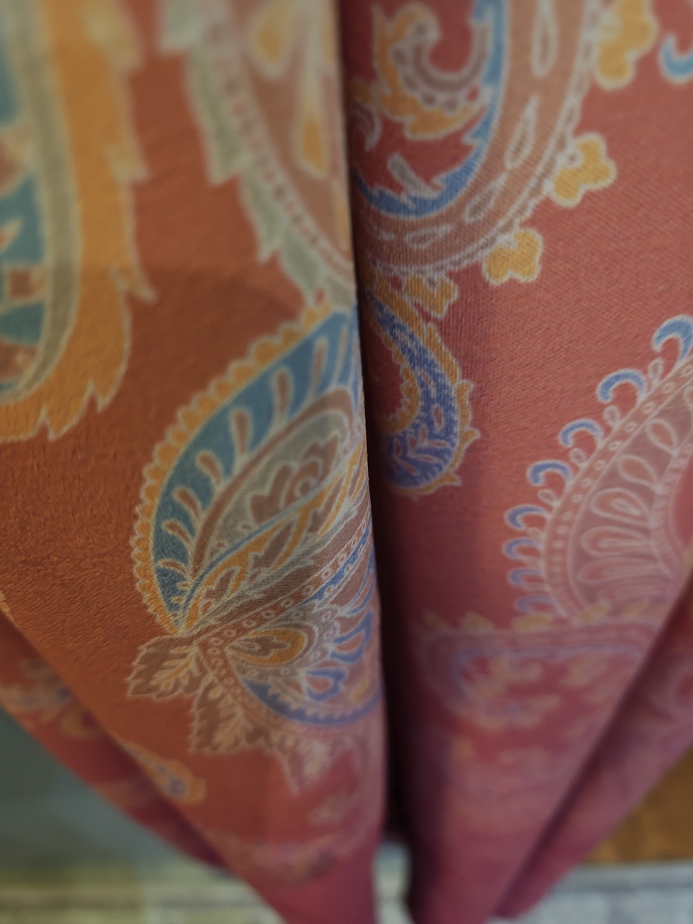 Ashley Stewart Coral and Turquoise Paisley Button Shirt - Picture 9 of 9